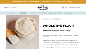 Whole Rye Flour - Hayden Flour Mills - rye flour bulk