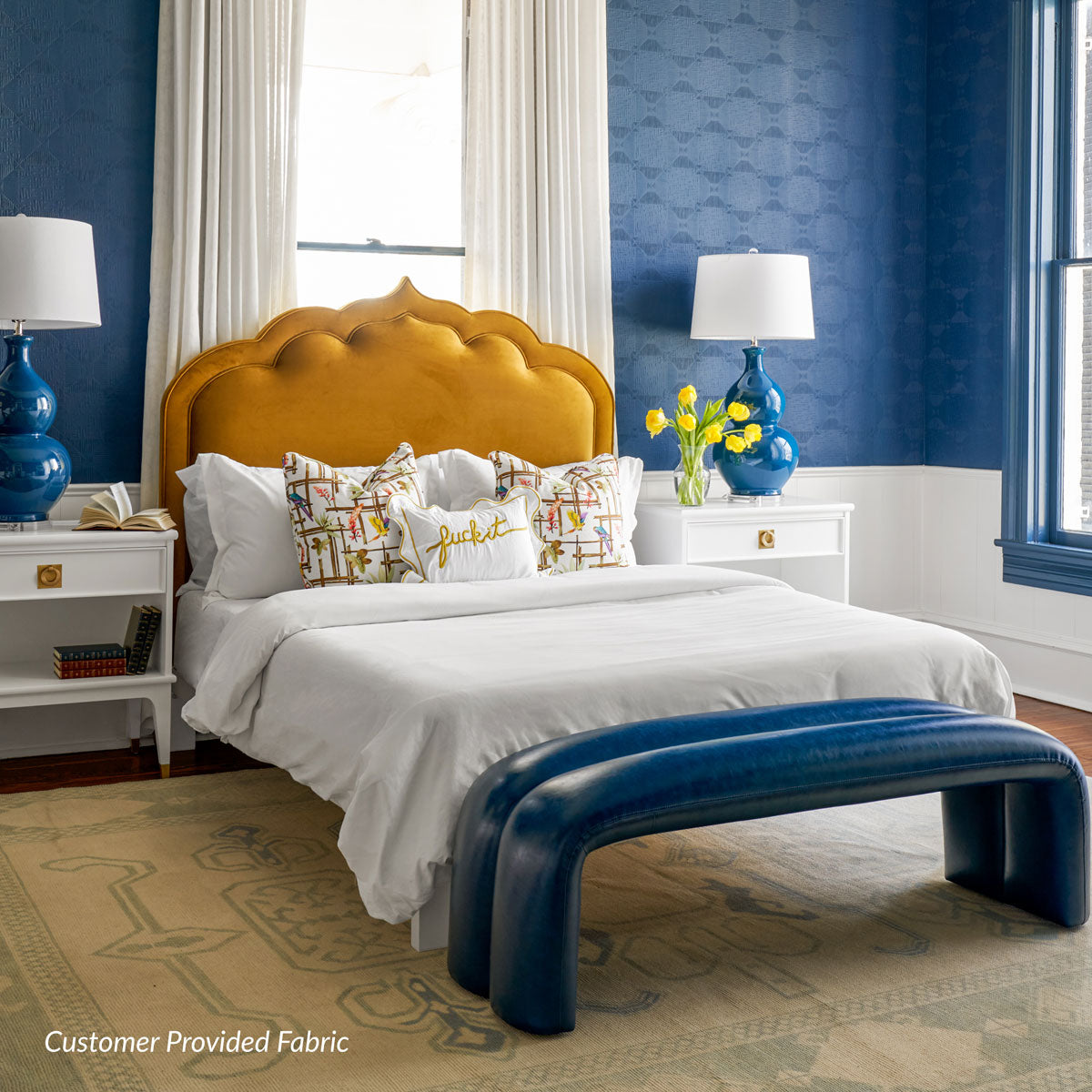 A relevant stock photo of headboard custom in a typical setting.