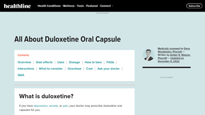 Duloxetine Oral Capsule: Side Effects, Uses, Dosage, and More - duloxetine recall manufacturer