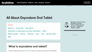 Oxycodone IR Oral Tablet: Dosage, Side Effects, Uses, and More - Healthline - oxycodone manufacturer