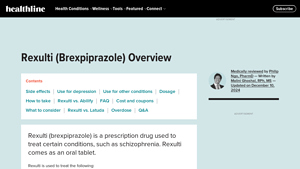 Rexulti (Brexpiprazole): Uses, Side Effects, Cost, and More - Healthline - rexulti manufacturer