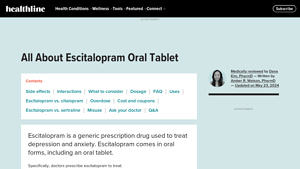 Escitalopram Oral Tablet: Side Effects, Considerations, and More - lexapro manufacturer