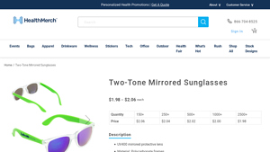 Two-Tone Mirrored Sunglasses | Buy In Bulk - HealthMerch - mirrored sunglasses bulk