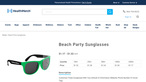 Personalized Beach Party Sunglasses | Buy In Bulk - HealthMerch - orange sunglasses bulk