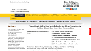 Trenching & Utility Line Installation in San Diego North County - trenching company