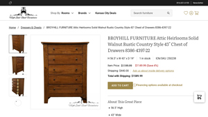 BROYHILL FURNITURE Attic Heirlooms Solid Walnut Rustic ... - broyhill furniture factory