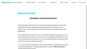 Our Company - Hisense Canada - hisense manufacturer