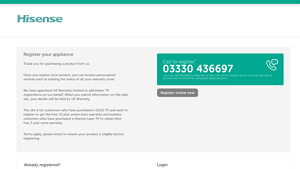 Welcome [hisensetv.warrantyonline.co.uk] - hisense manufacturer warranty
