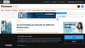 Accord Healthcare Recalls 20 Different Medications - accord drug manufacturer