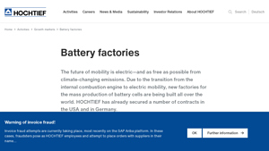 Battery factories - Hochtief - battery factory