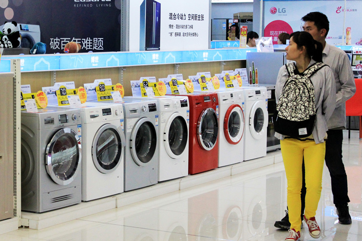 A relevant stock photo of home appliance manufacturer in a typical setting.