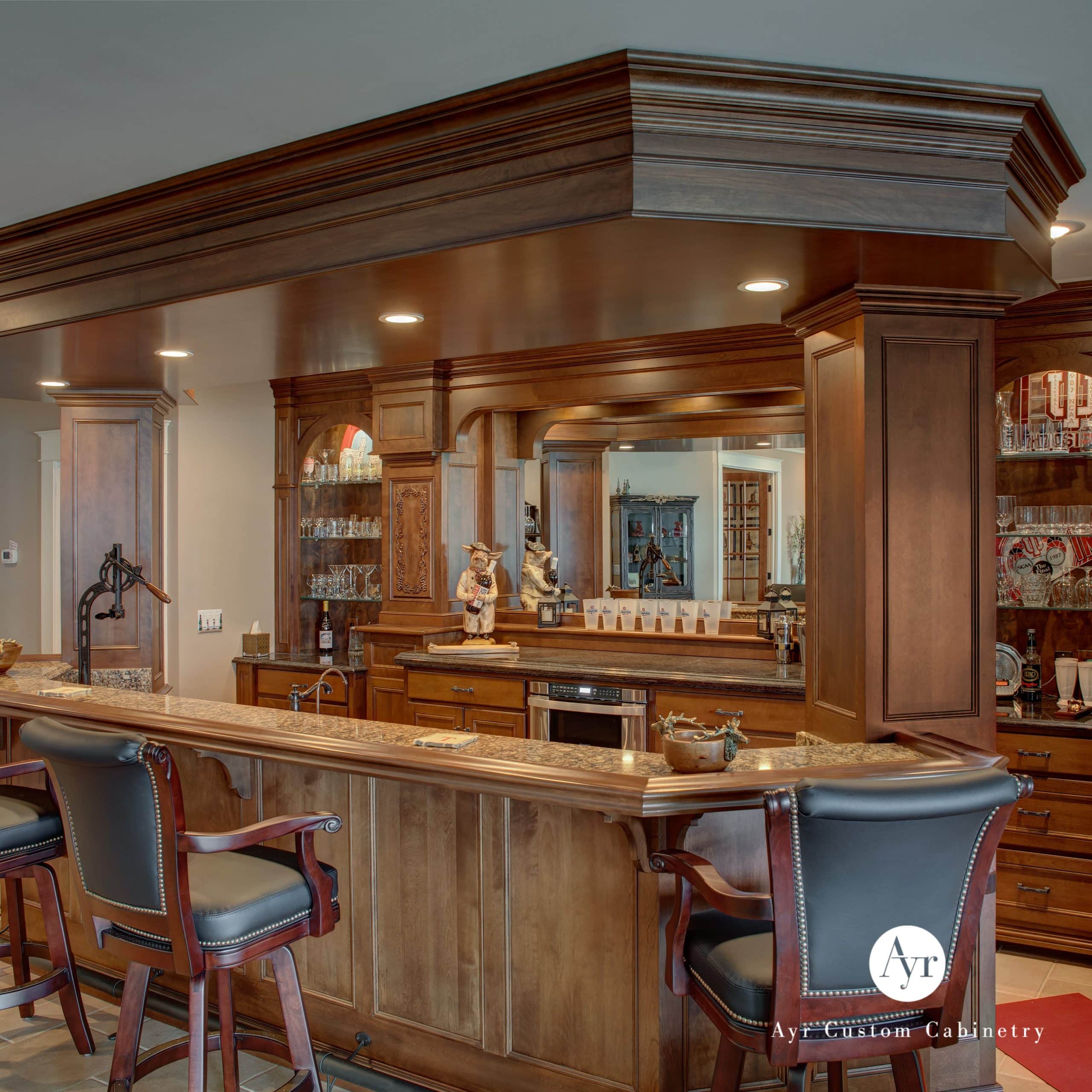 A relevant stock photo of home bar custom in a typical setting.