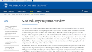 Auto Industry Program Overview - U.S. Department of the Treasury - car manufacturer bailout