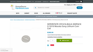 INTERSTATE Cr1616 Murata Sony Lithium Coin Cell - cr1616 bulk