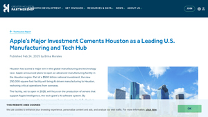 Apple's Major Investment Cements Houston as a Leading U.S ... - manufacturer houston