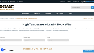 Hook-Up, Lead, & High Temperature Cable - Houston Wire & Cable - lead wire factory
