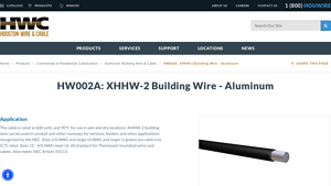 HW002A: XHHW-2 Building Wire - Aluminum - aluminum wire company