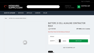 BATTERY, D CELL ALKALINE CONTRACTOR BULK - Howard Supply - d cell battery bulk