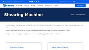 China Shearing Machine Manufacturer & Factory - HUNSONE - shearing machine company