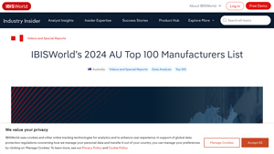 IBISWorld's 2024 AU Top 100 Manufacturers List - australia manufacturer
