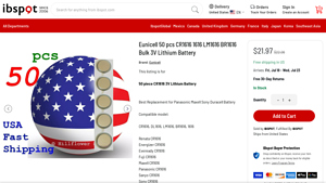 Eunicell 50 pcs CR1616 1616 LM1616 BR1616 Bulk 3V Lithium ... - cr1616 battery bulk