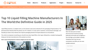 Top 10 Liquid Filling Machine Manufacturers In The World:the ... - AIPAK - filling machine manufacturer