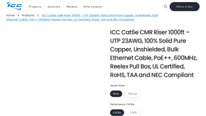 ICC Cat6e CMR Riser 1000ft - UTP 23AWG, 100% Solid Pure ... - cat 6e bulk