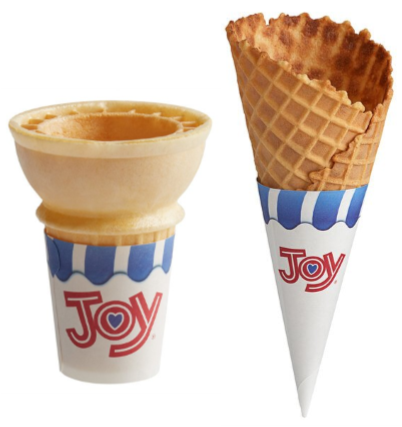 A relevant stock photo of ice cream cone supplier in a typical setting.