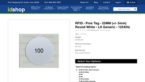 RFID - Prox Tag - 25MM (+/- 5mm) Round White - LX Generic - rfid stickers bulk