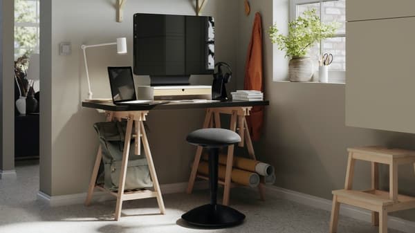 A relevant stock photo of ikea desk custom in a typical setting.