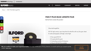 PAN F PLUS Bulk Length Film - Ilford Photo - film bulk
