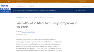 Learn About 21 Manufacturing Companies in Houston - Indeed - manufacturer houston
