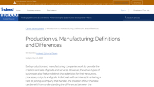 Production vs. Manufacturing: Definitions and Differences - manufacturer production