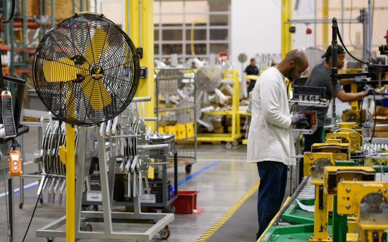 A relevant stock photo of industrial fan manufacturer in a typical setting.
