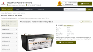 Amaron Quanta Home Inverter Battery 150 Ah Manufacturer from Pune - amaron inverter company