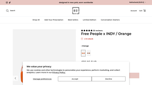 Free People x INDY / Orange - INDY Sunglasses - orange sunglasses bulk
