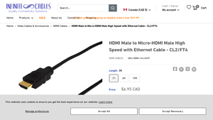 HDMI to Micro-HDMI Male High Speed with Ethernet Cable - CL2/FT4 - micro hdmi cable bulk