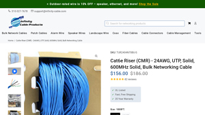 Cat6e Riser Cable CMR - Free Shipping - Infinity Cable Products - cat 6e bulk