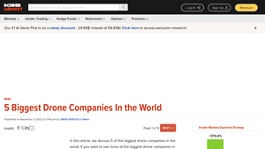 5 Biggest Drone Companies In the World - Insider Monkey - largest drone manufacturer