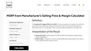 MSRP from Manufacturer's Selling Price & Margin Calculator - manufacturer suggested retail price