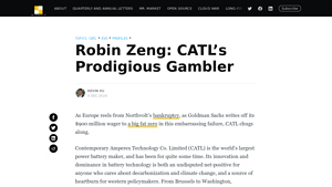 Robin Zeng: CATL's Prodigious Gambler - catl battery company