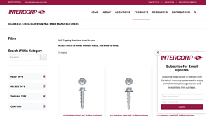 Stainless Steel Screws & Fastener Manufacturers - Intercorp - stainless steel screws bulk