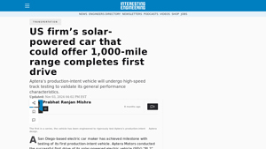 Aptera car completes low-speed drive, could offer 1,000-mile range - aptera car company