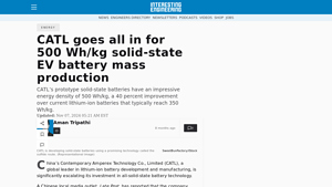 China: CATL's solid-state EV battery to enter mass production in 2027 - catl battery factory