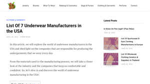 List Of 7 Underwear Manufacturers in the USA - In The Fashion Jungle - underwear manufacturer
