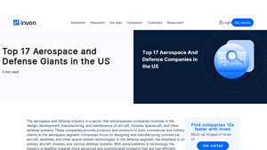 Top 17 Aerospace and Defense Giants in the US - Inven - american aerospace manufacturer