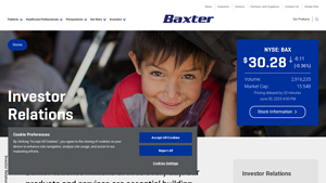 Baxter - Investor Relations - baxter manufacturer