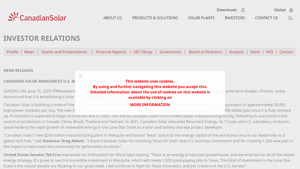 Canadian Solar Announces U.S. Module Manufacturing Facility in ... - solar module factory