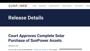 Court Approves Complete Solar Purchase of ... - sunpower solar company