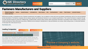 Fastener Manufacturers and Suppliers - IQS Directory - fastener manufacturer